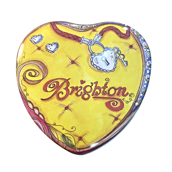 Brighton Heart Shaped Tin Jewelry Keepsake Gift Box Collectible Metal Container - Picture 1 of 6